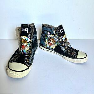 Ed Hardy High Top Tiger Graphic Sneakers Y2K